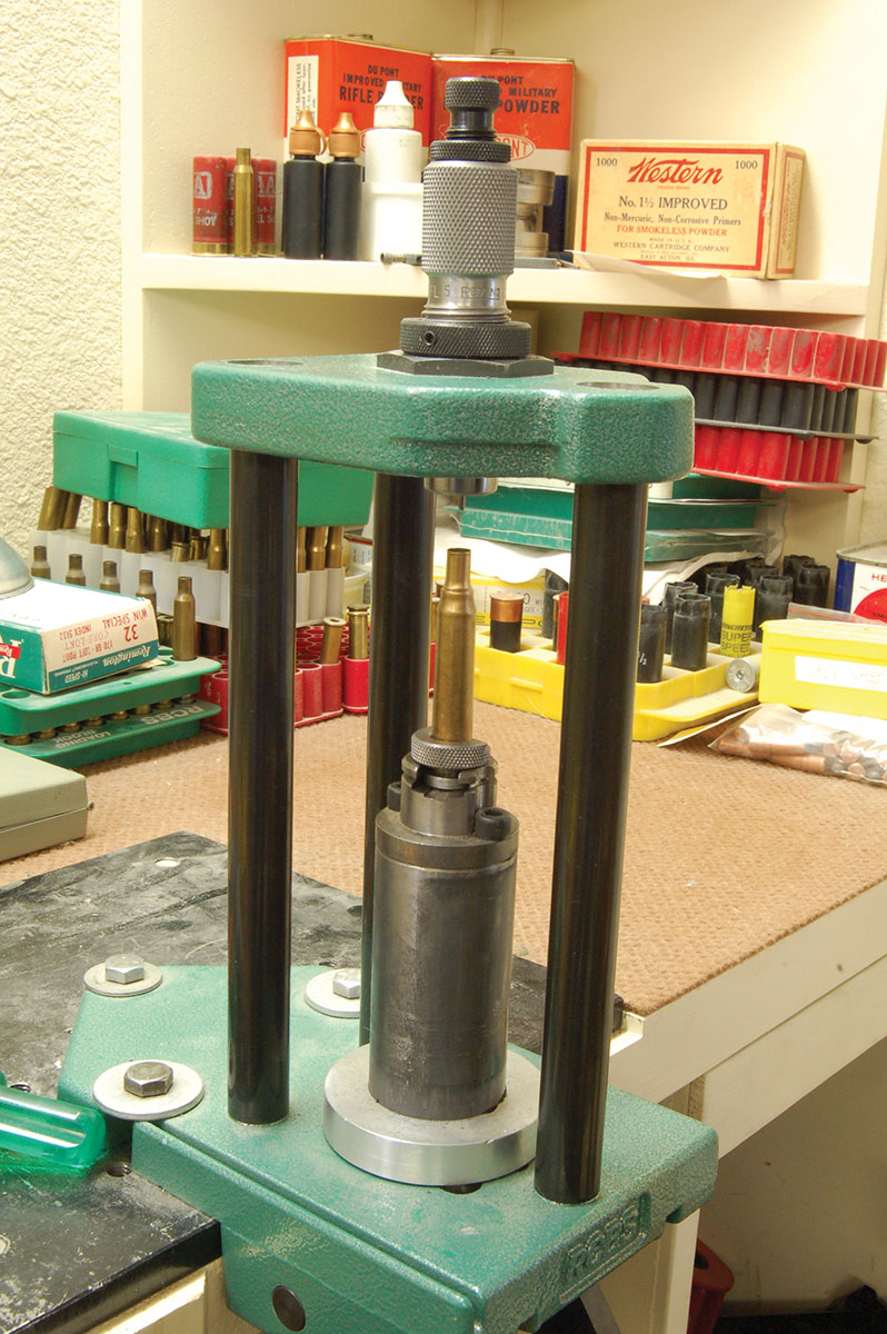 An RCBS AmmoMaster press was used for the last case-forming step.